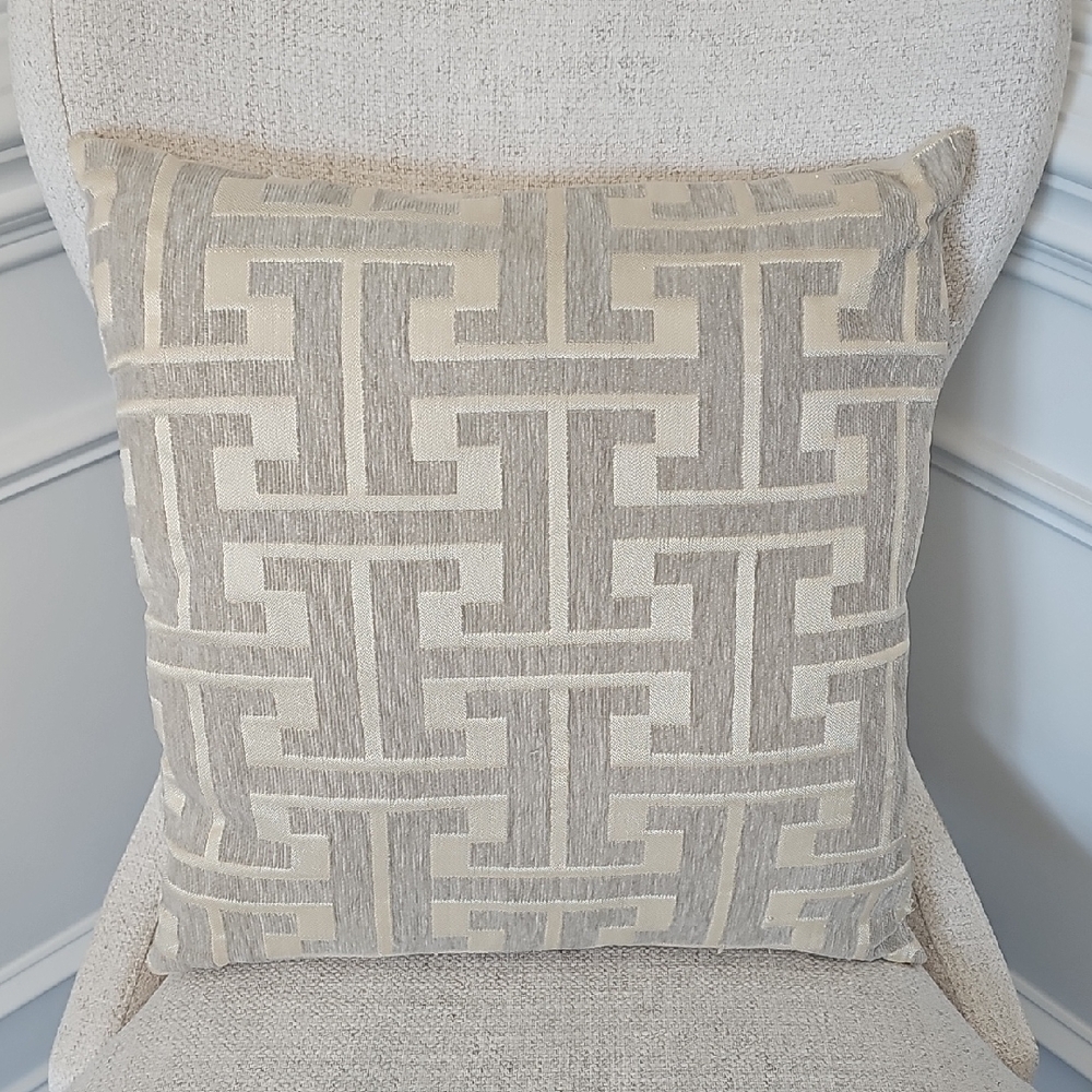 Geometric Patterned Cream Throw Sham 30 X 50 Set Of 2